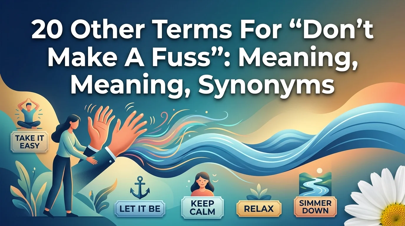 20 Other Terms For “Don't Make A Fuss”: Meaning, Synonyms