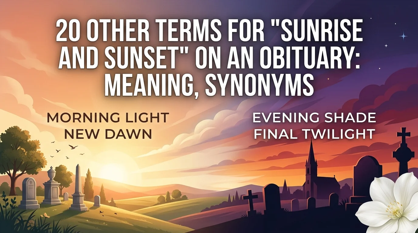 20 Other Terms For "Sunrise And Sunset " on an Obituary: Meaning, Synonyms